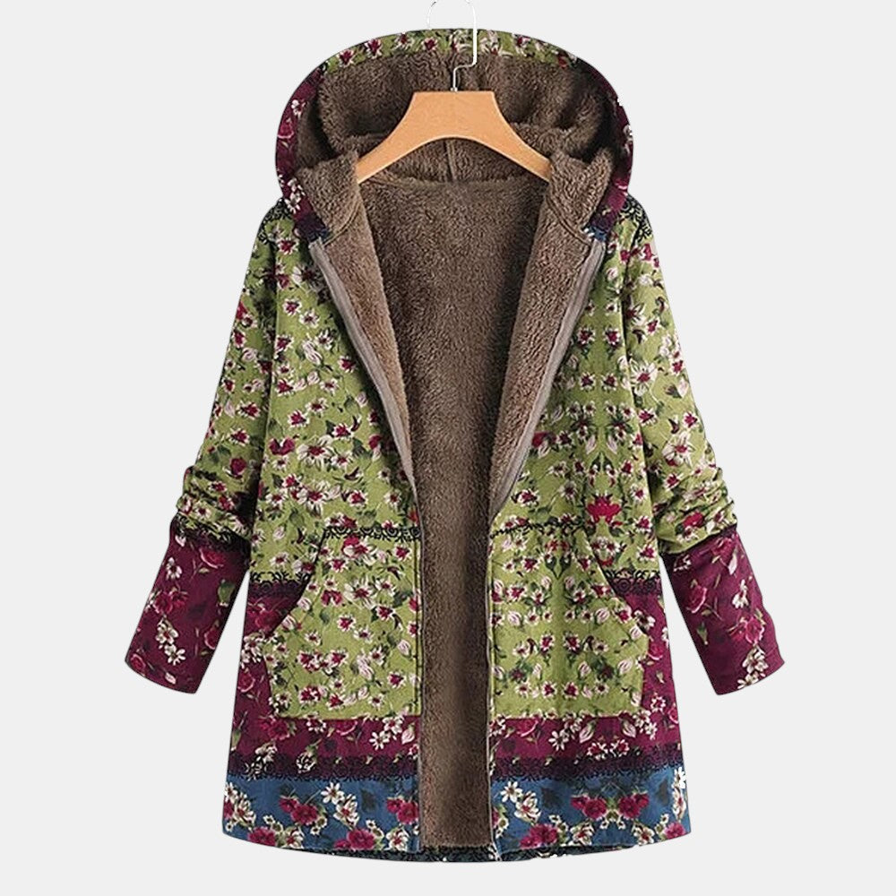 Alarice | Women's Floral Hooded Coat - Floral - Image 1