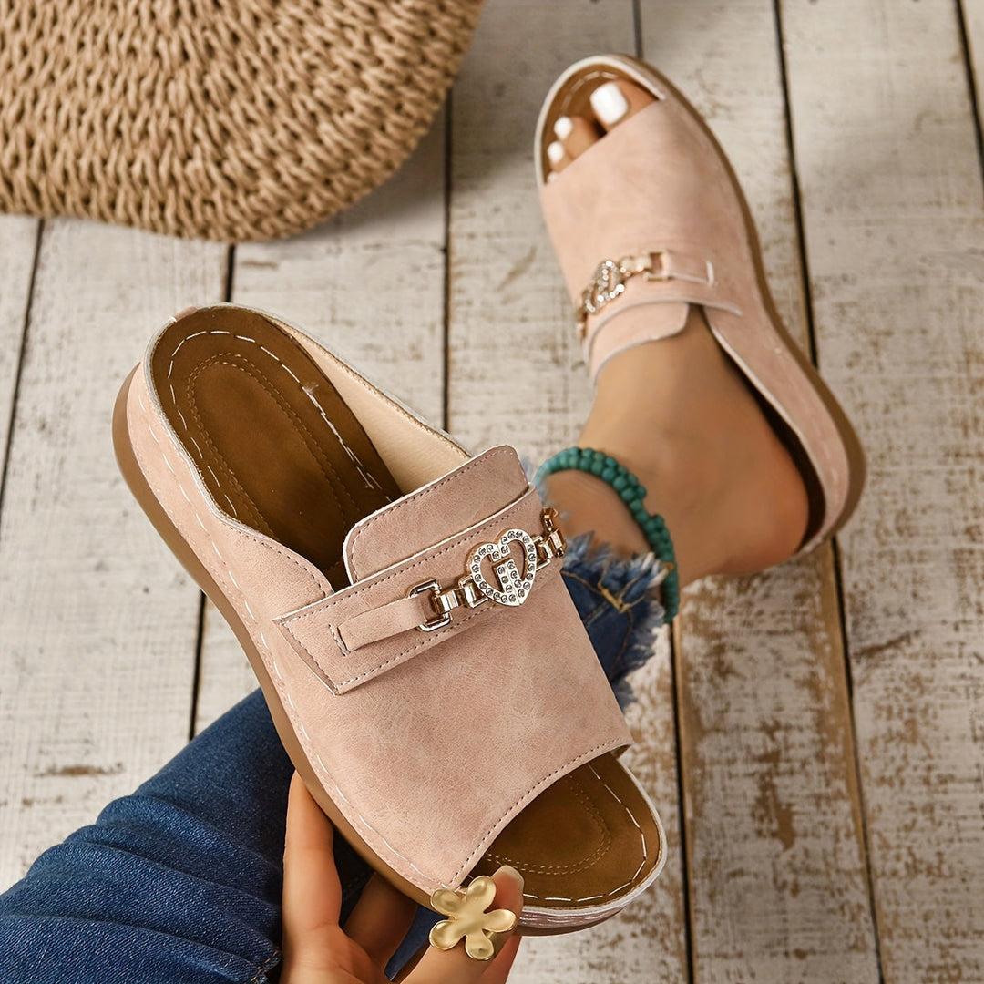 Anastacia | Women's Adjustable Flat Sandals - Beige - Image 1