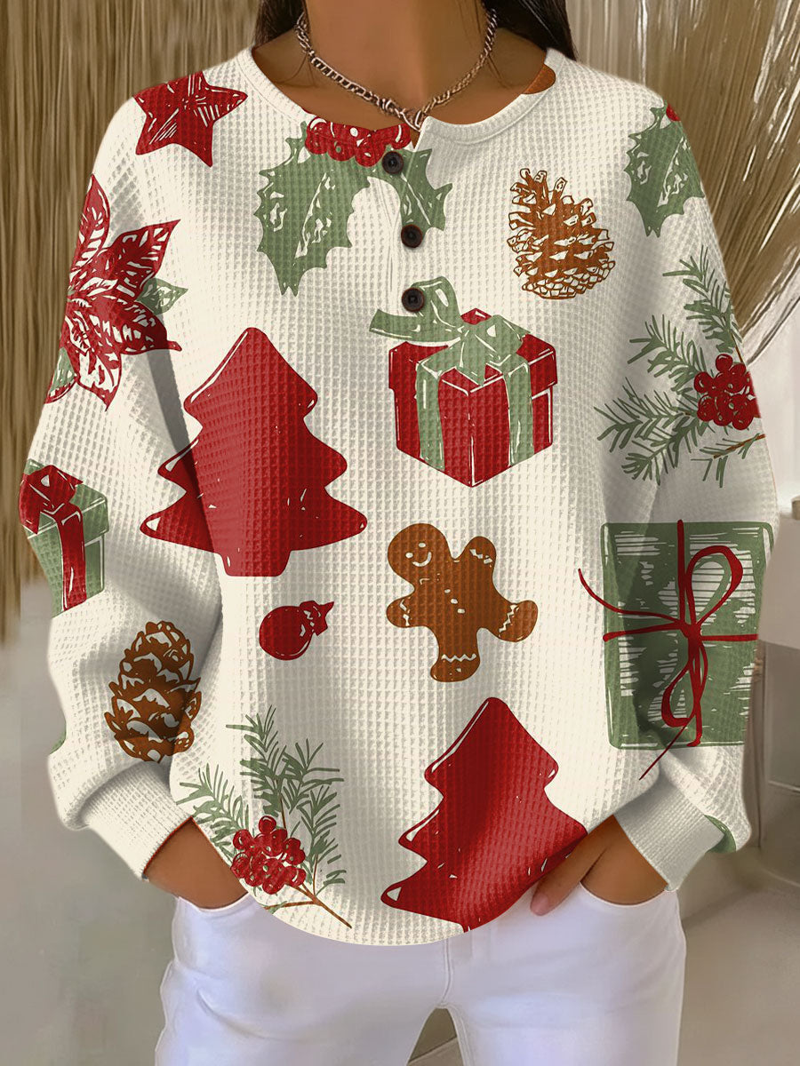 Anastacia | Women's Christmas Print Long Sleeve Jumper - Image 1