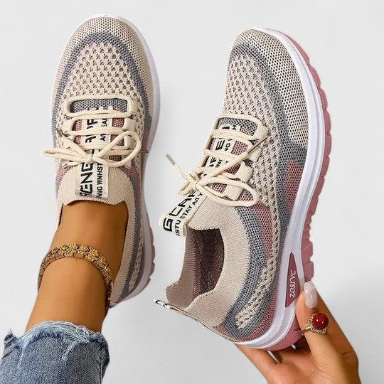 Arabella | Women's Orthopedic Walking Sneakers - Champagne - Image 1