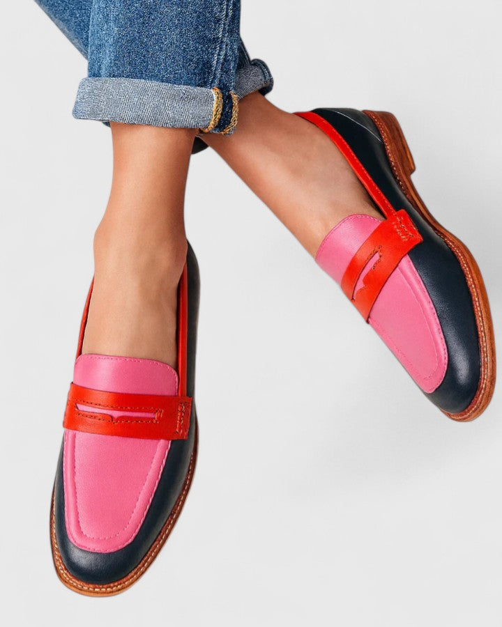 Araminta | Women's Colourblock Penny Loafers - Image 1
