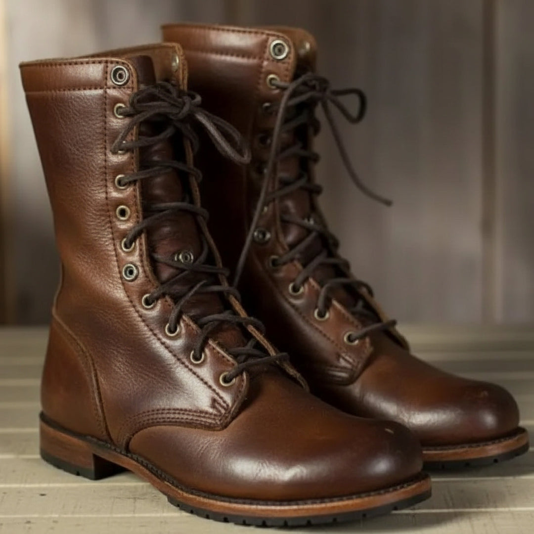 Beatrice | Women's Brown Lace Up Boots - Brown - Image 1