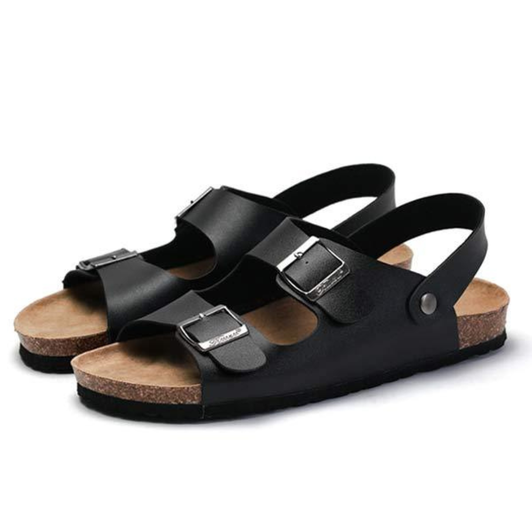 Beatrice | Women's Buckle Strap Sandals - Black - Image 1