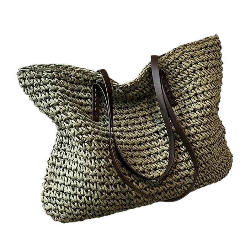 Beatriz | Women's Woven Tote Bag - Khaki - Image 1