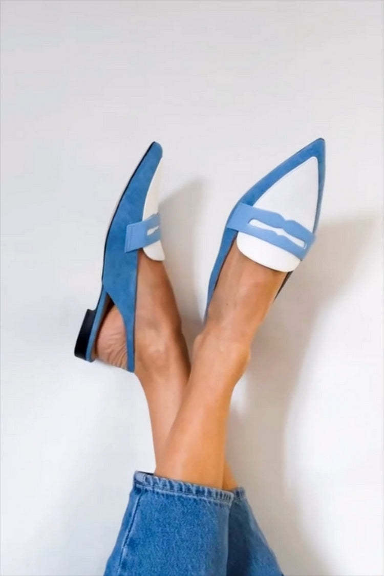 Bernadette | Women's Slingback Loafers Blue - Blue - Image 1