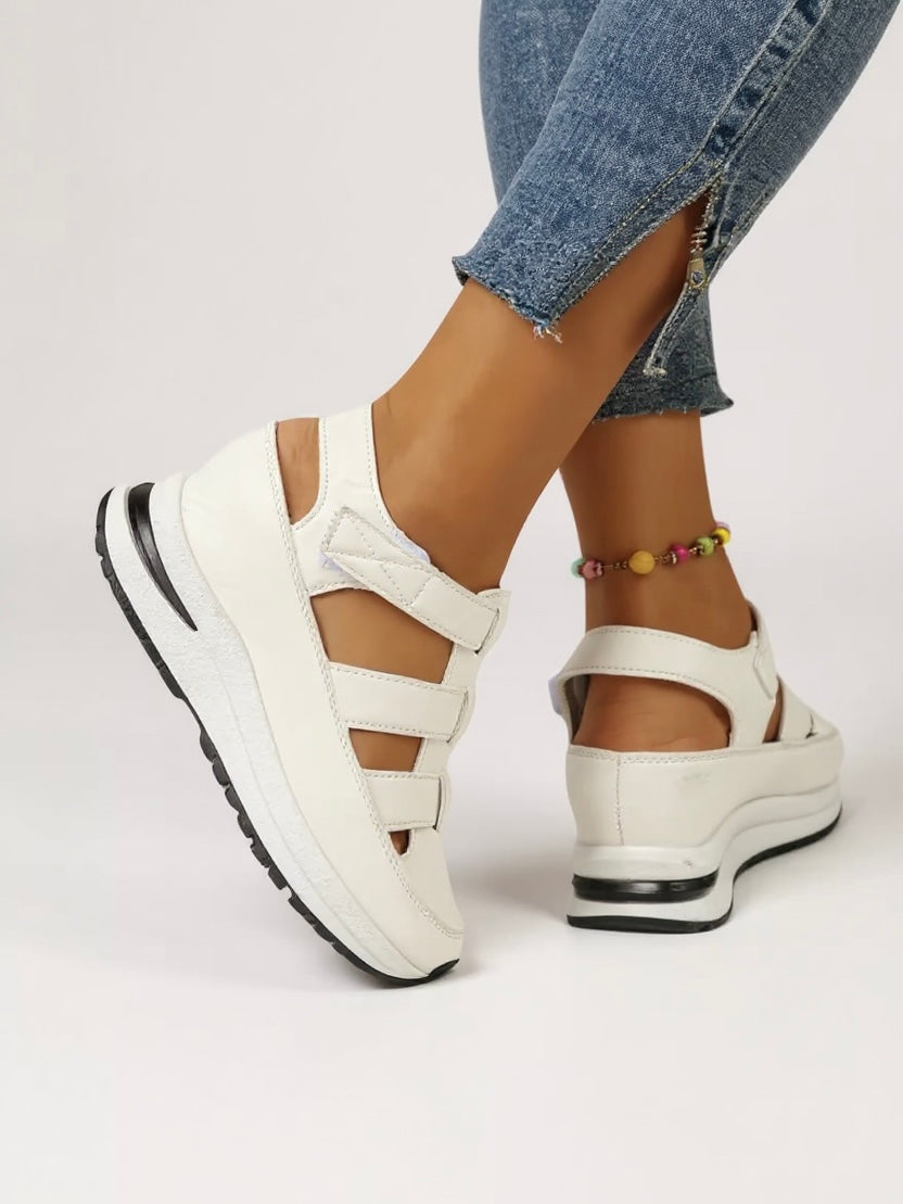 Bronwyn | Women's Sport Platform Walking Sandals - White - Image 1