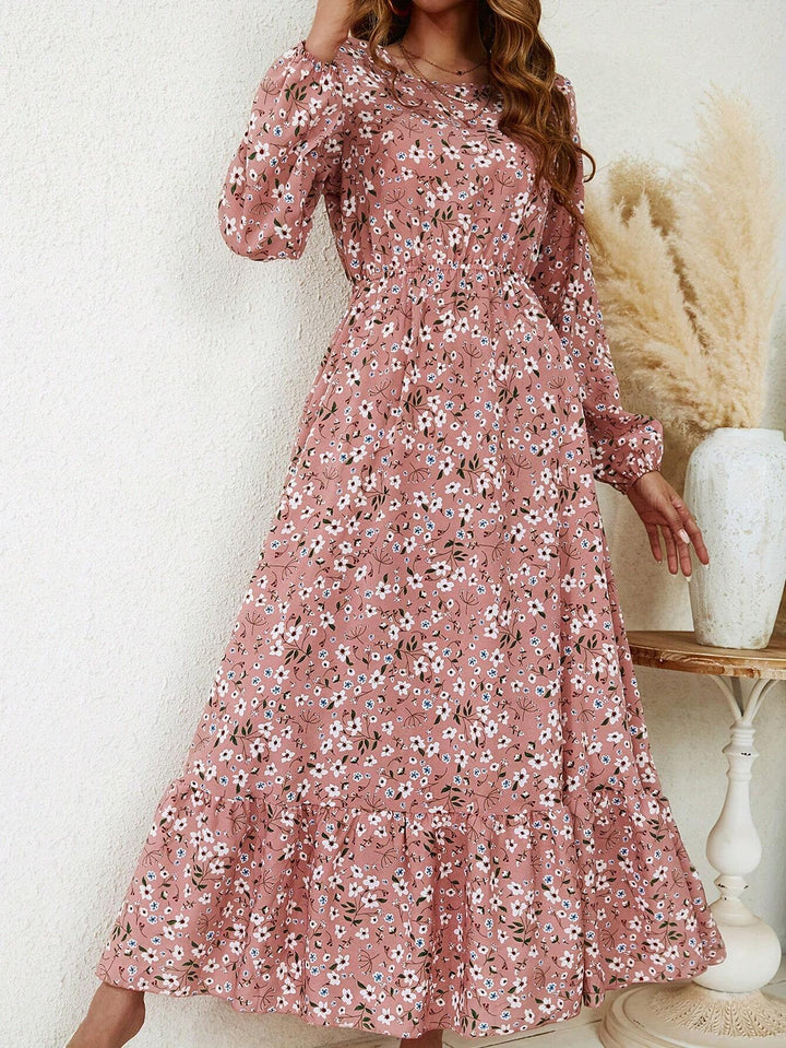 Brynja | Damen Maxikleid mit langen Ärmeln und Blumenmuster - Blumenmuster - Bild 3
