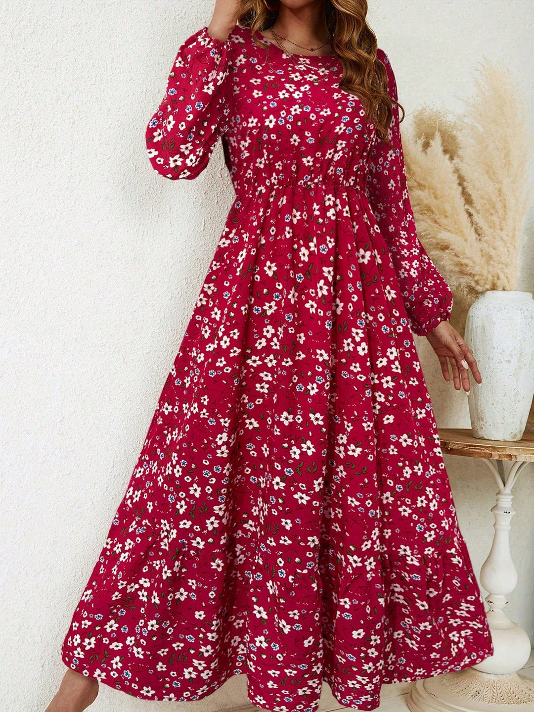 Brynja | Damen Maxikleid mit langen Ärmeln und Blumenmuster - Blumenmuster - Bild 4