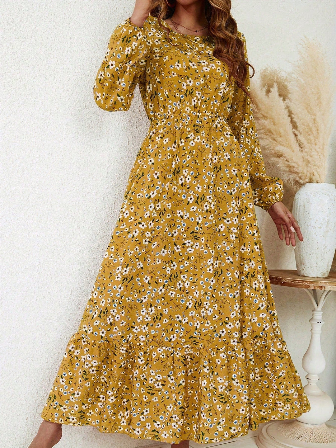 Brynja | Damen Maxikleid mit langen Ärmeln und Blumenmuster - Blumenmuster - Bild 6