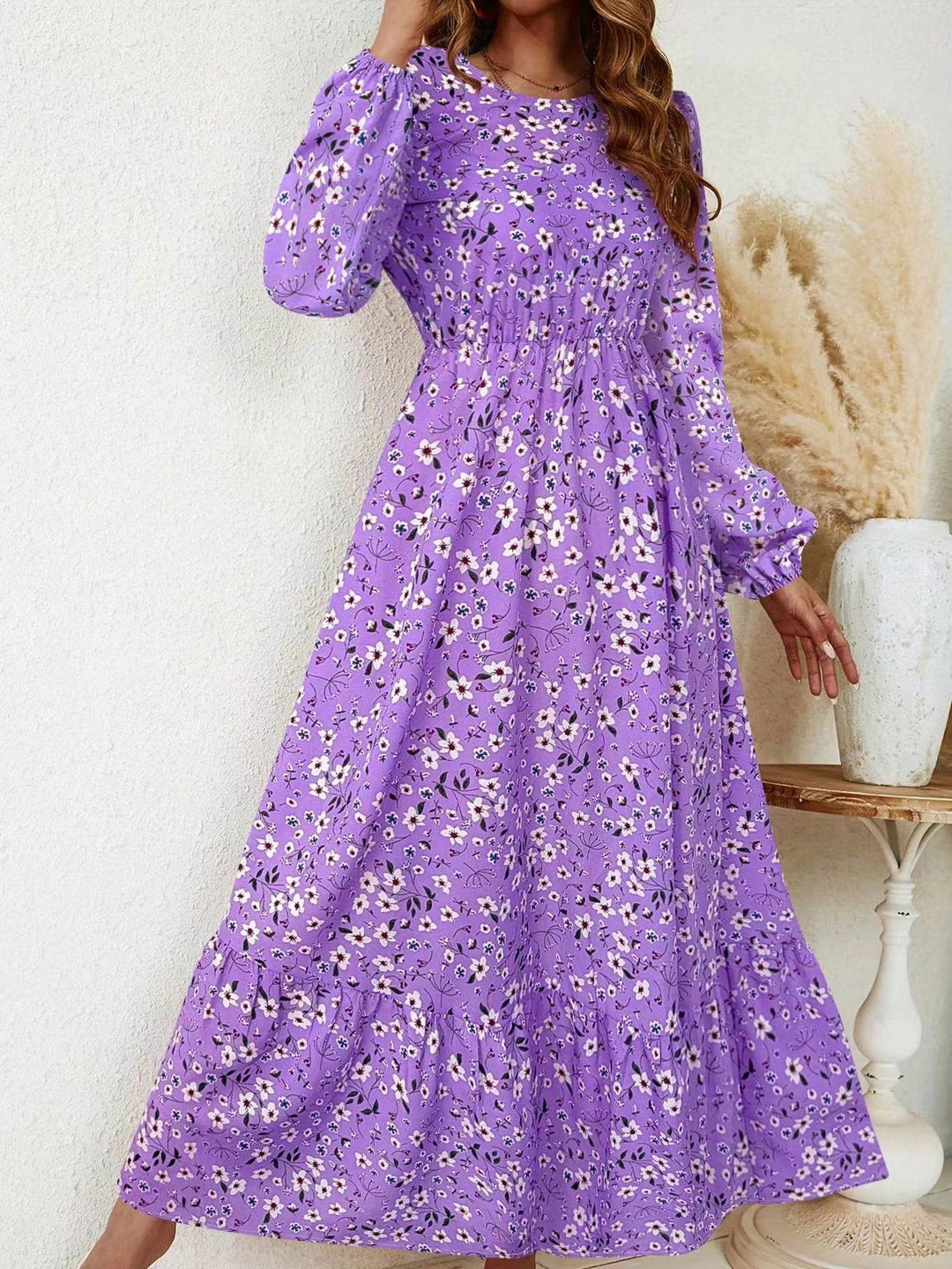 Brynja | Damen Maxikleid mit langen Ärmeln und Blumenmuster - Blumenmuster - Bild 8