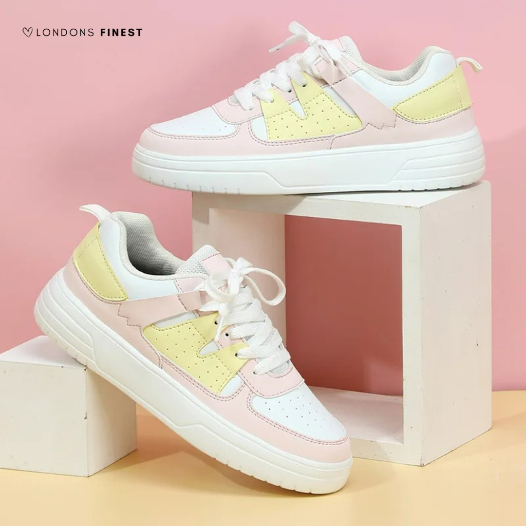 Calliandra | Women's Platform Trainers - Peach - Image 1