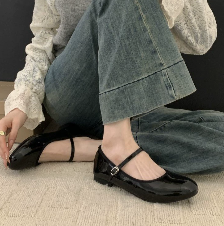 Calliope | Women's Black Mary Jane Shoes Low Block Heel - Black - Image 1