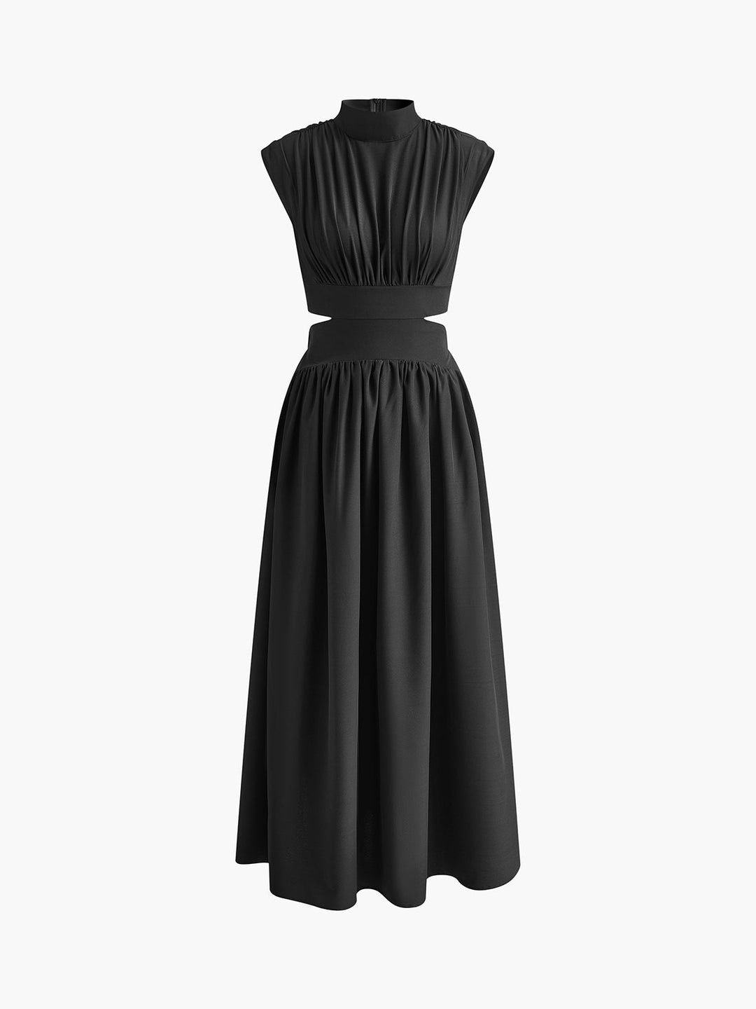 Cassandra | Damen Maxikleid mit Stehkragen und Ausschnitt - Champagner - Bild 11