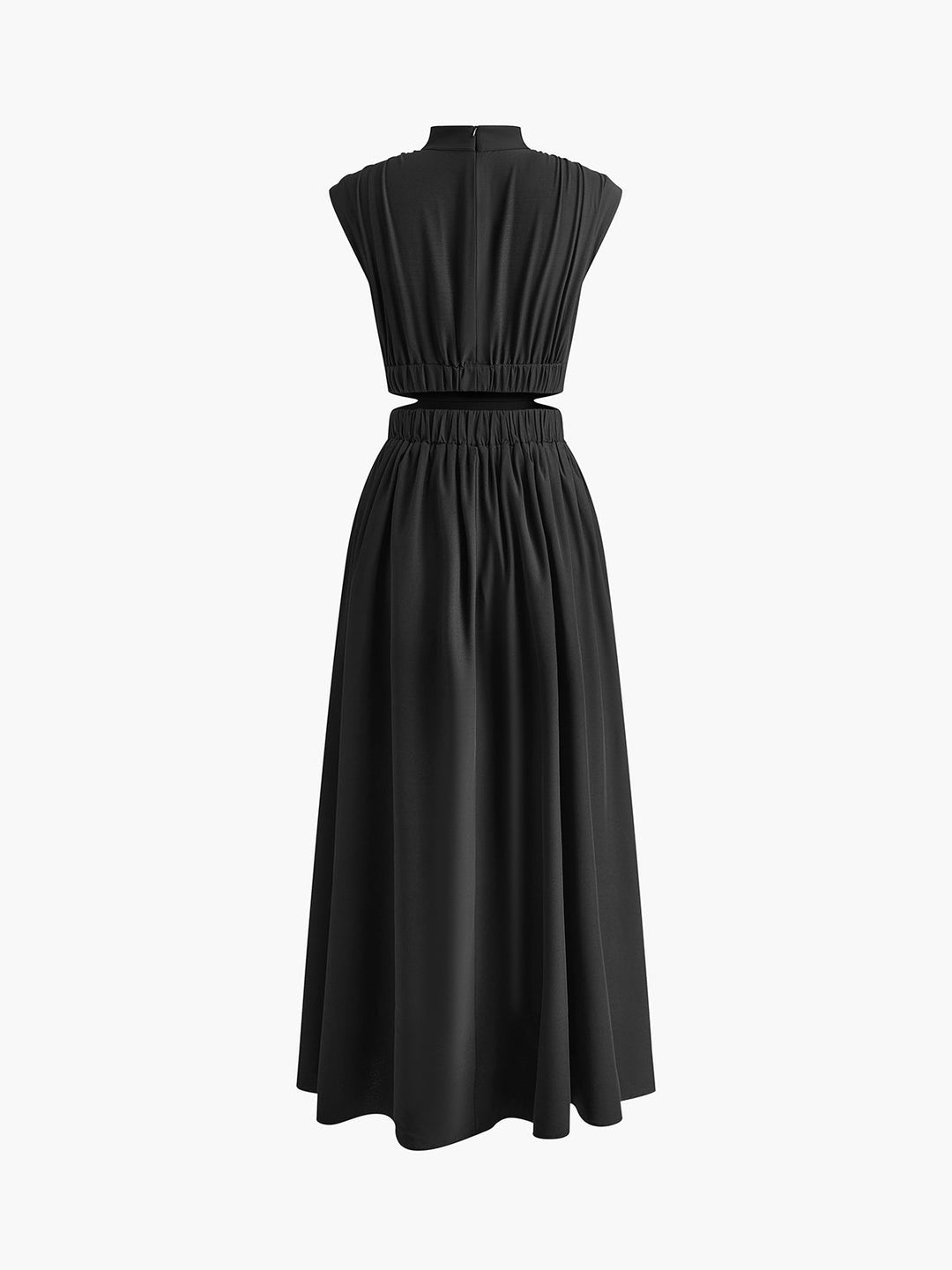 Cassandra | Damen Maxikleid mit Stehkragen und Ausschnitt - Champagner - Bild 12