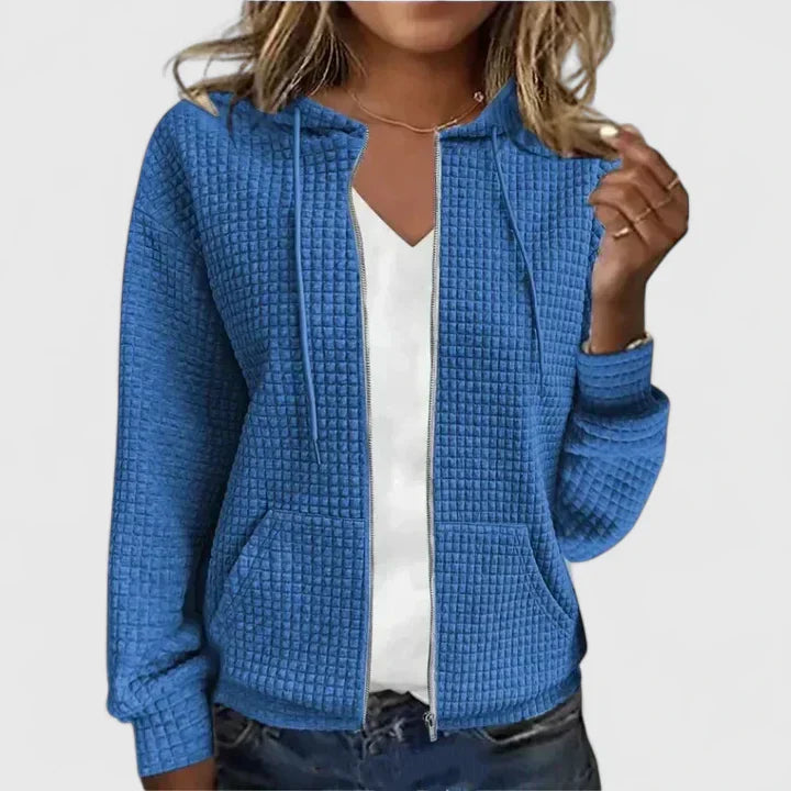 Cassiopeia | Women's Blue Zip Cardigan - Blue - Image 1