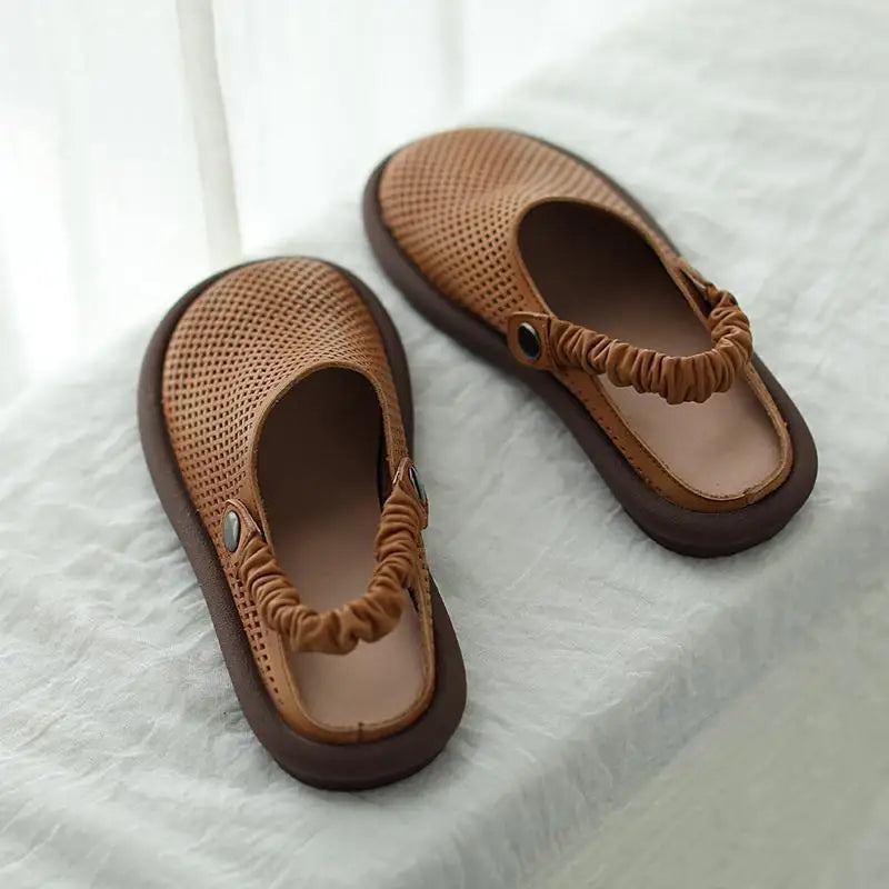 Celestine | Women's Cushioned Slip-On Sandals - Brown - Image 1