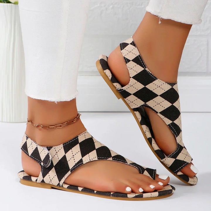 Clarissa | Damen Sandalen mit Rautenmuster - Bild 2