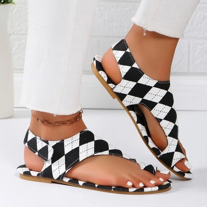 Clarissa | Damen Sandalen mit Rautenmuster - Bild 4