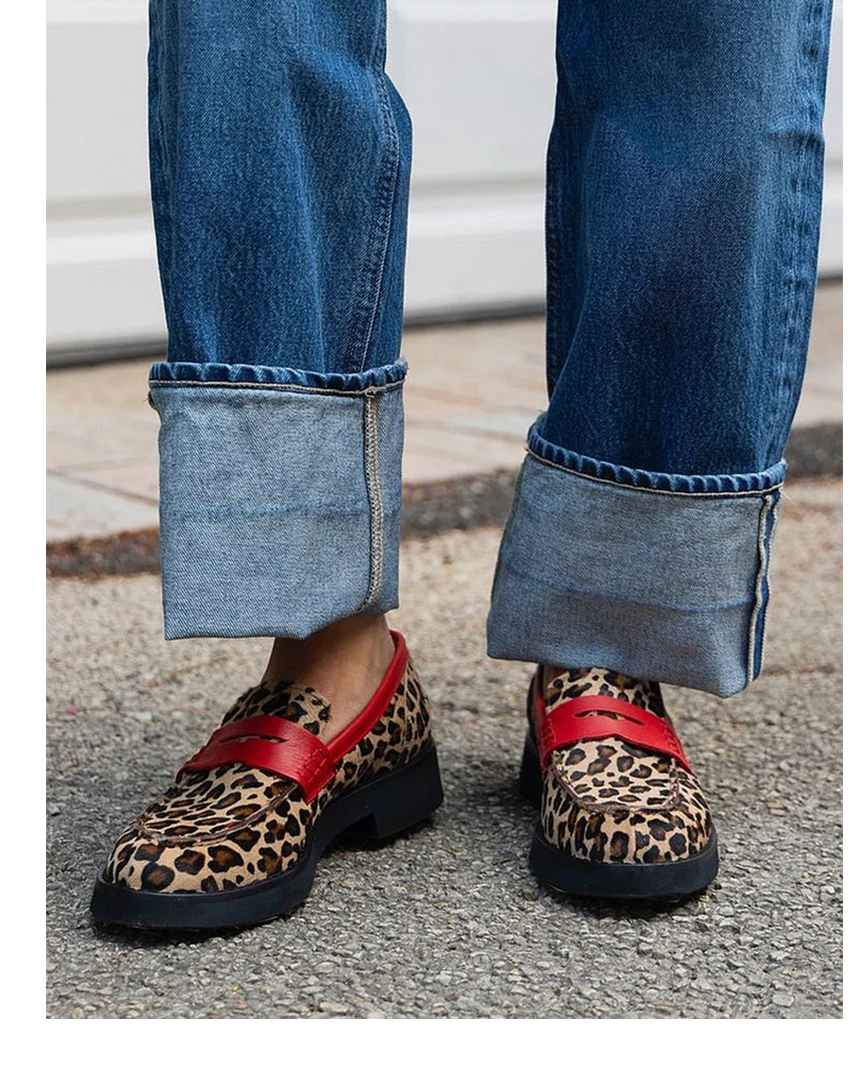 Clarisse | Women's Leopard Print Chunky Loafers - Floral - Image 1