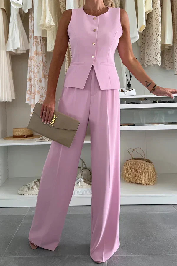 Cordamelle | Damen Weites Bein Co Ord Set - Gelb - Bild 7
