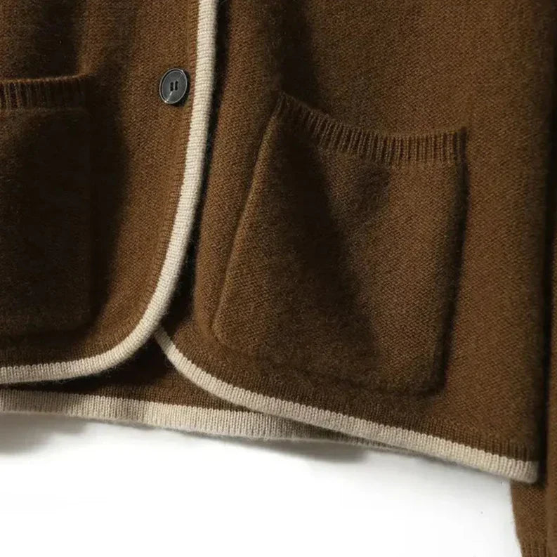 Cordamina | Damen Cardigan mit offenem Vorderteil und langen Ärmeln - Braun - Bild 10