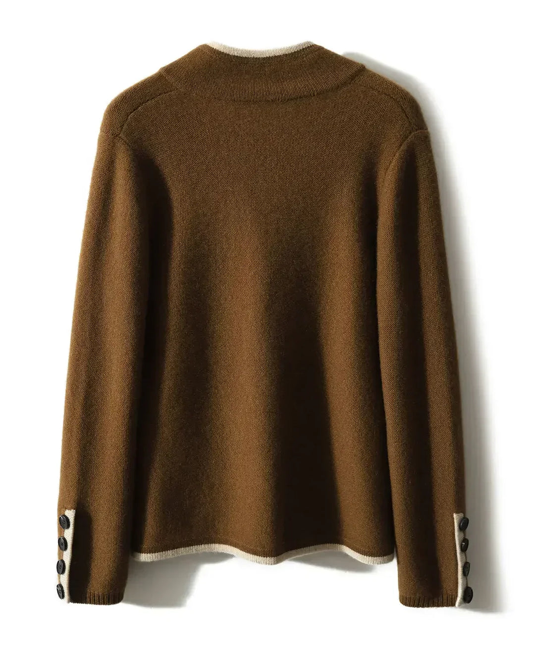 Cordamina | Damen Cardigan mit offenem Vorderteil und langen Ärmeln - Braun - Bild 6