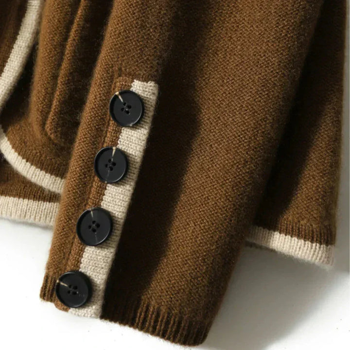 Cordamina | Damen Cardigan mit offenem Vorderteil und langen Ärmeln - Braun - Bild 9