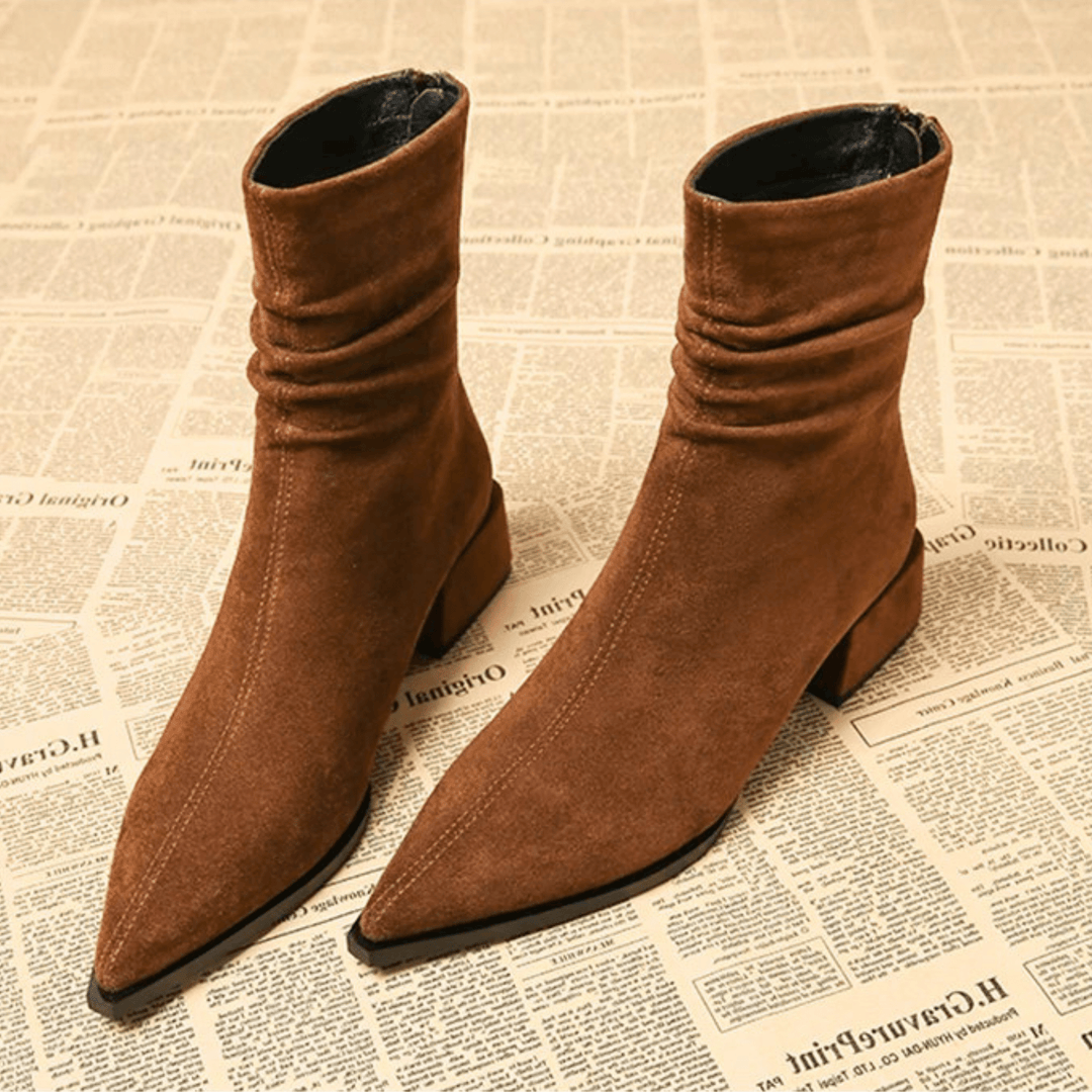Cordaminta | Women's Slouchy Ankle Boots - Brown - Image 1