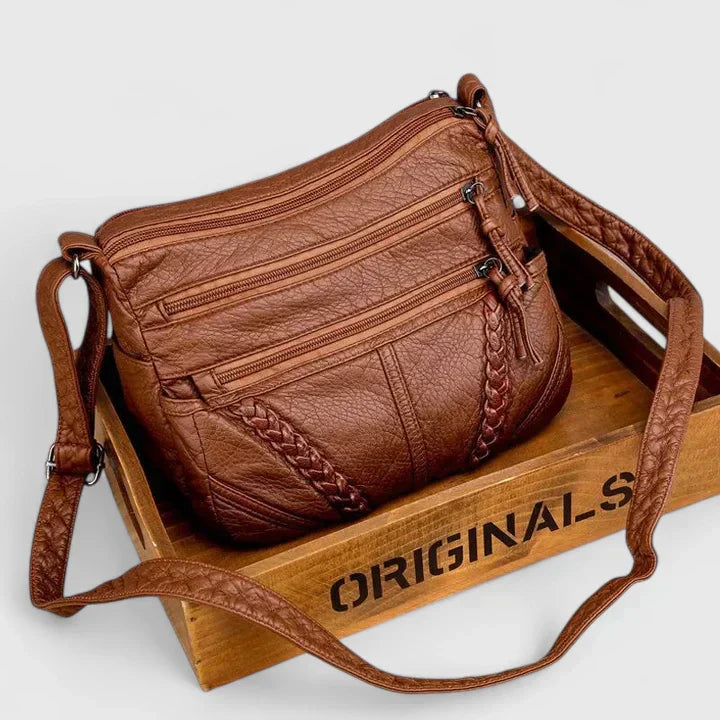 Cordamira | Women's Multi Pocket Crossbody Bag - Brown - Image 1
