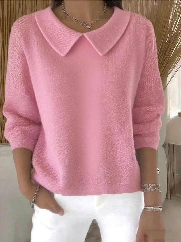 Cordamyste | Women's Pink Collared Sweater - Pink - Image 1