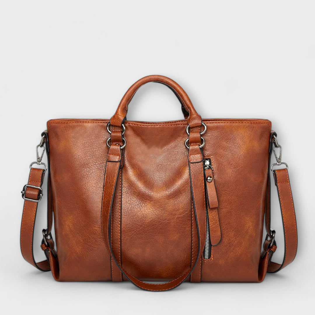 Cordamyth | Women's Brown Structured Tote Handbag - Brown - Image 1