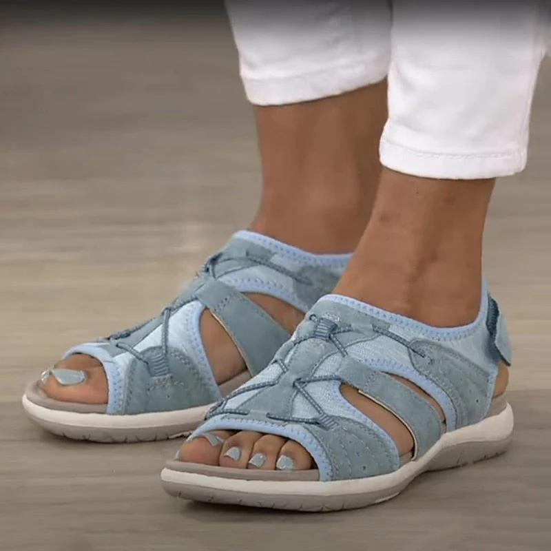 Cordelia | Women's Comfort Walking Sandals - Light Blue - Image 1