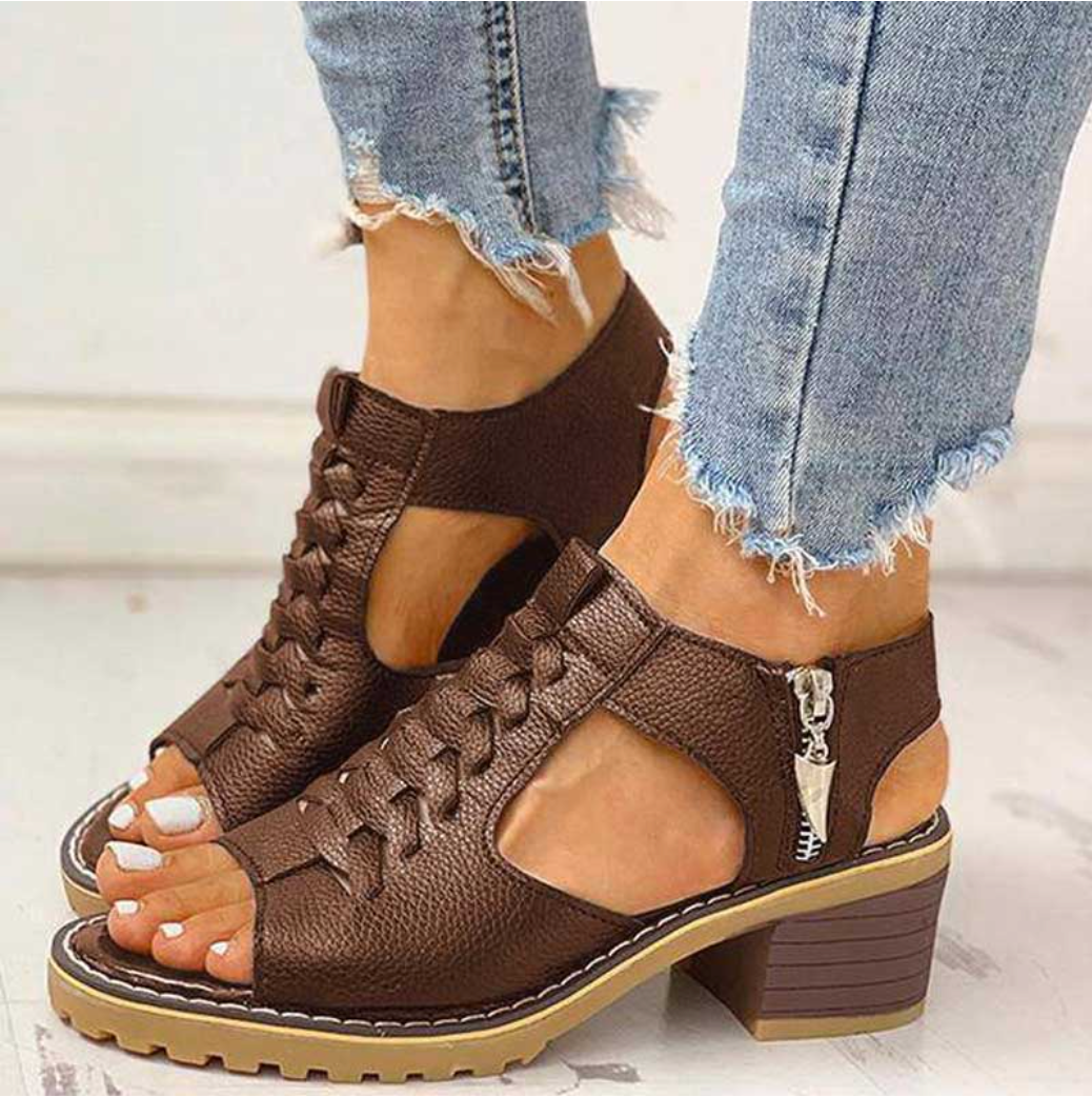 Cordeline | Women's Lace Up Ankle Boots Brown - Brown - Image 1