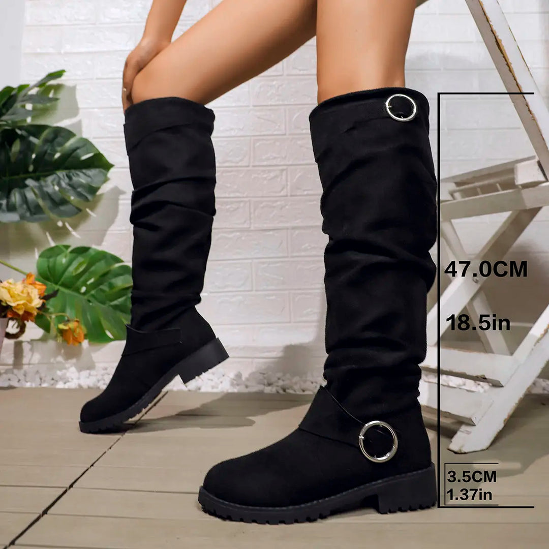 Cordelyn | Women's Black Knee High Boots - Black - Image 1