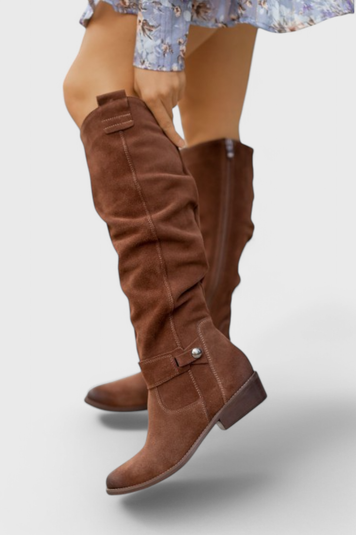 Cordillia | Women's Brown Knee High Boots - Brown - Image 1