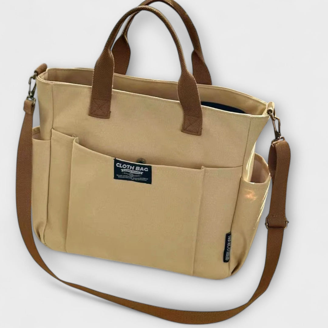 Cordisande | Women's Multi Pocket Tote Shoulder Bag - Beige - Image 1