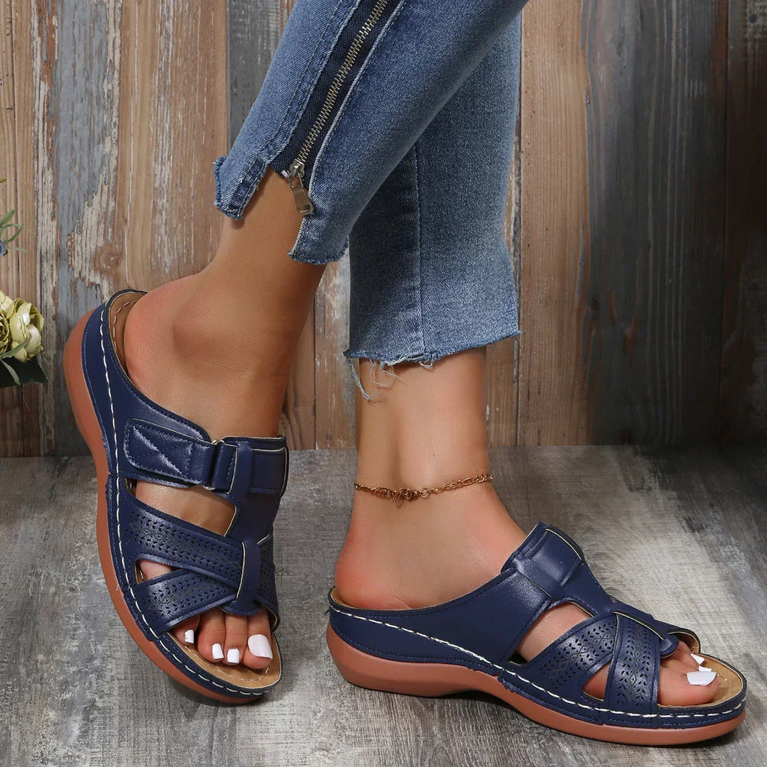 Cordith | Damen Plateau-Keilabsatz-Sandalen - Braun - Bild 3