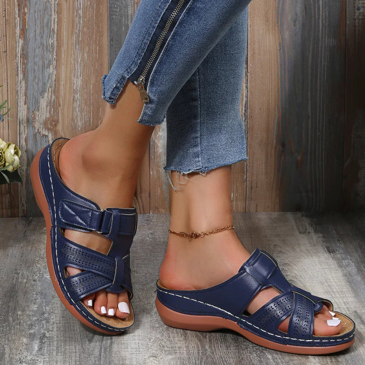 Cordith | Damen Plateau-Keilabsatz-Sandalen - Braun - Bild 3