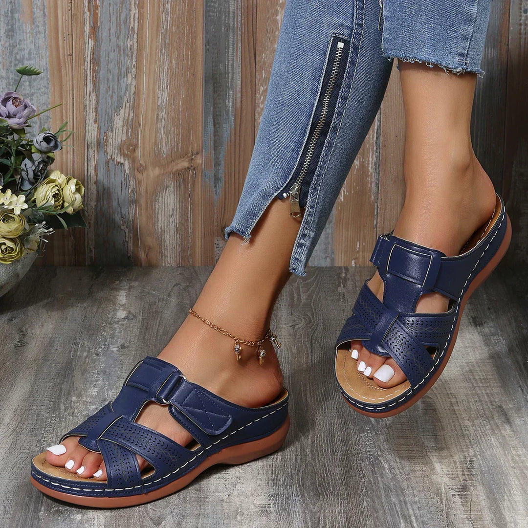 Cordith | Damen Plateau-Keilabsatz-Sandalen - Braun - Bild 9