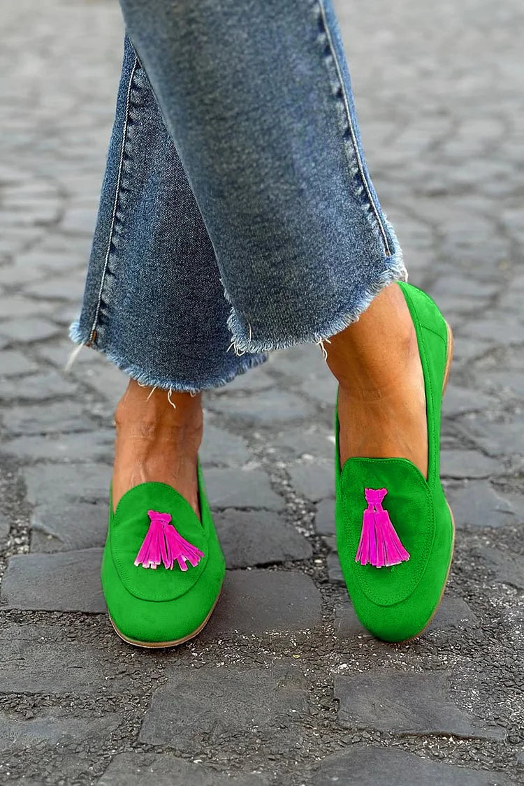 Cordiviana | Women's Green Tassel Loafers - Green - Image 1