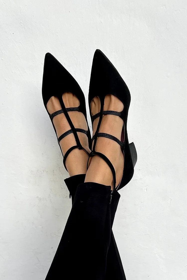 Cordivine | Women's Strappy Block Heel - Black - Image 1