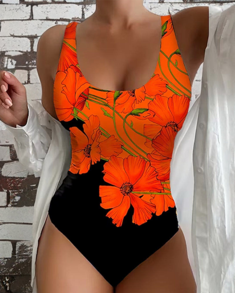 Cordova | Women's Floral V Neck One Piece Swimsuit - Floral - Image 1