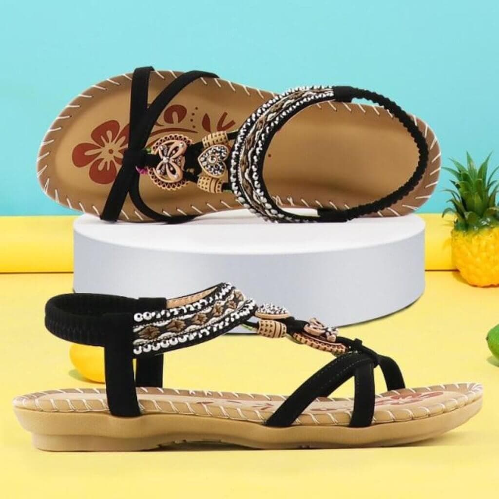 Cordova | Women's Platform Strap Sandals - Brown - Image 1