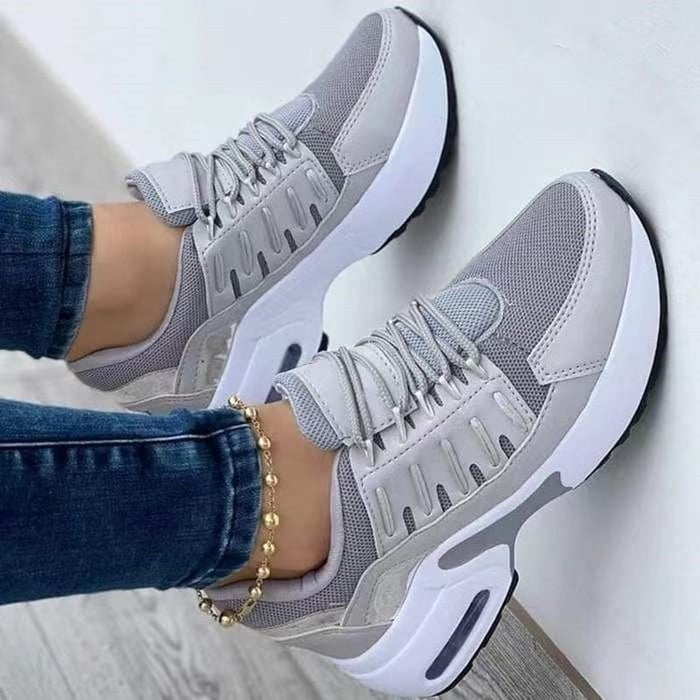 Cressida | Women's Chunky Platform Sneakers Grey - Grey - Image 1