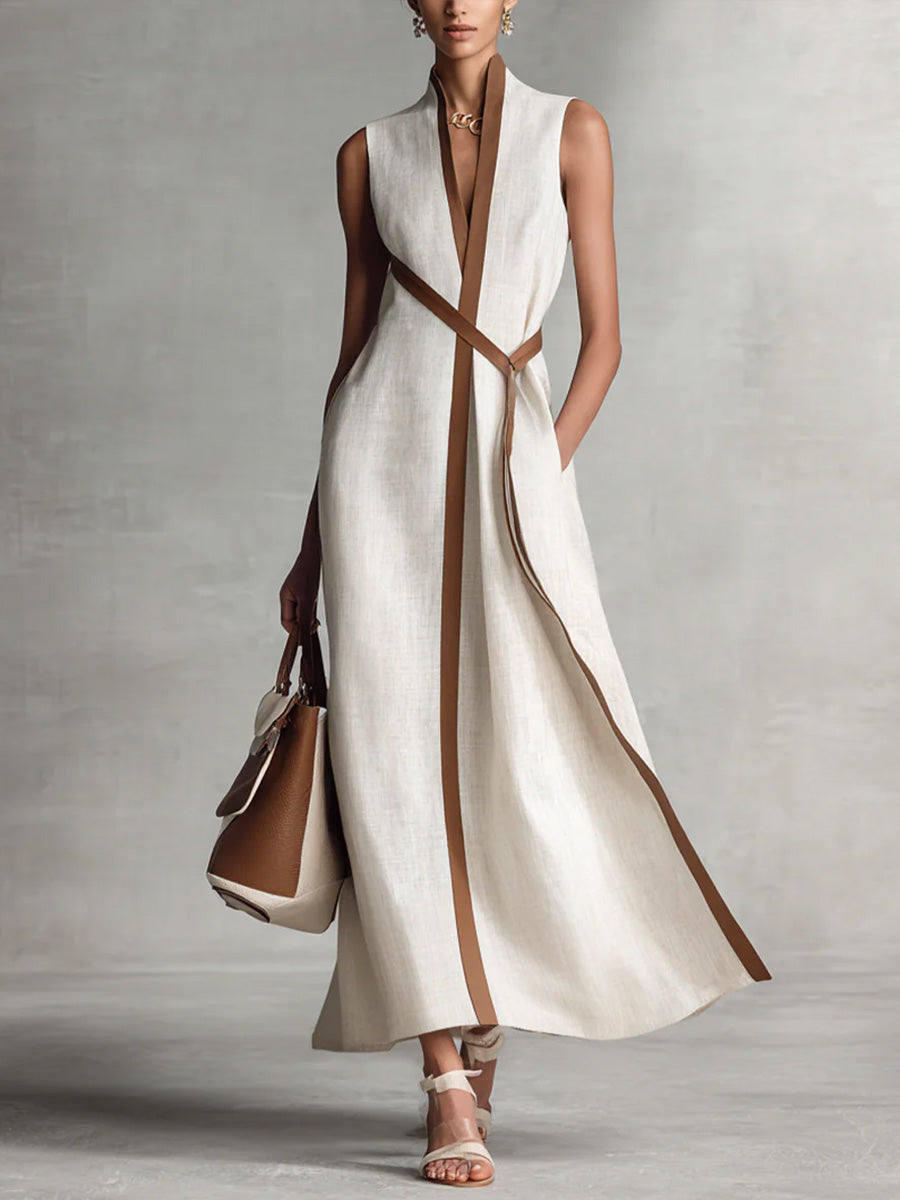 Cressida | Women's Sleeveless Wrap Maxi Dress - White - Image 1