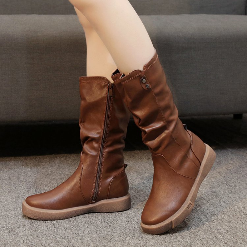 Delphine | Women's Brown Knee High Boots - Brown - Image 1