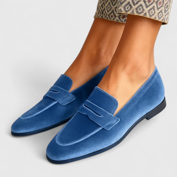 Dorothea | Women's Blue Slip On Loafers - Blue - Image 1