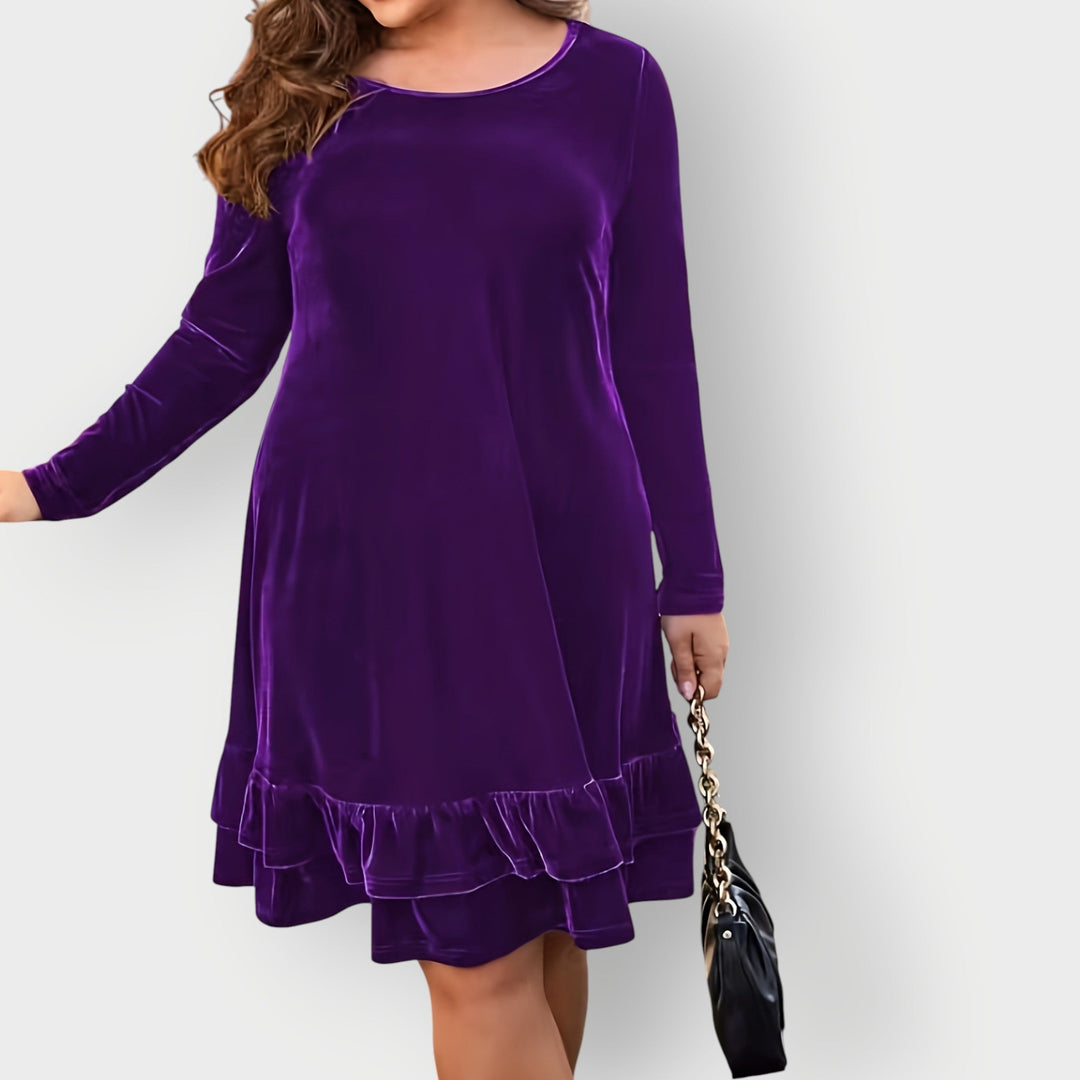 Eliara | Damen Midi-Kleid mit langen Ärmeln in Burgunderrot - Burgunderrot - Bild 10