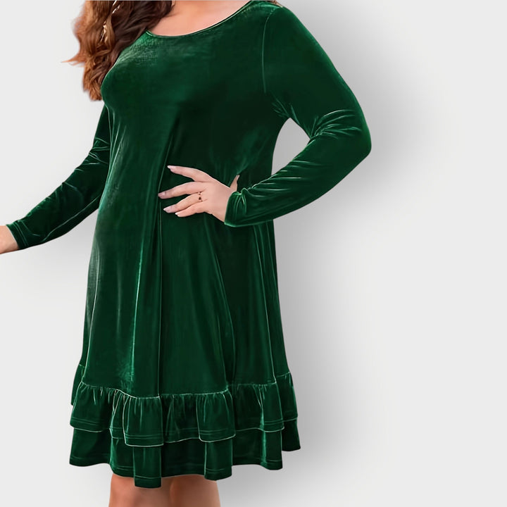 Eliara | Damen Midi-Kleid mit langen Ärmeln in Burgunderrot - Burgunderrot - Bild 2