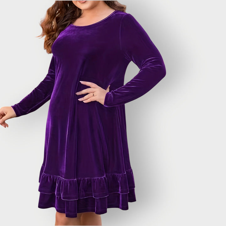 Eliara | Damen Midi-Kleid mit langen Ärmeln in Burgunderrot - Burgunderrot - Bild 5